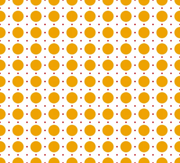 Círculos rojos y amarillos, patrón de puntos — Vector de stock