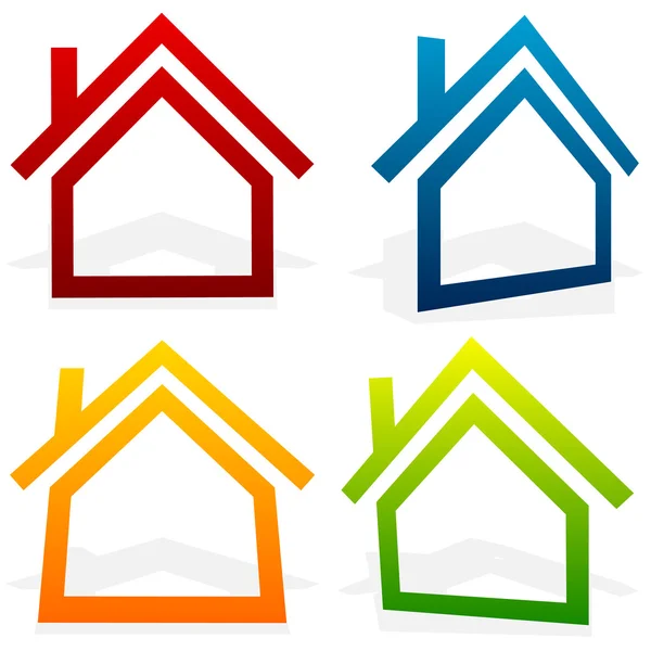 Maison, ensemble d'icônes immobilières — Image vectorielle