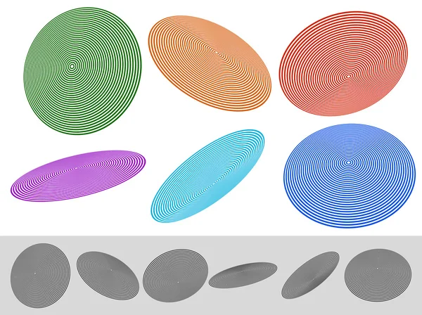 Ensemble d'éléments de cercle concentrique — Image vectorielle