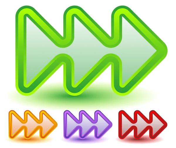 Triple arrows icons set — Stock Vector