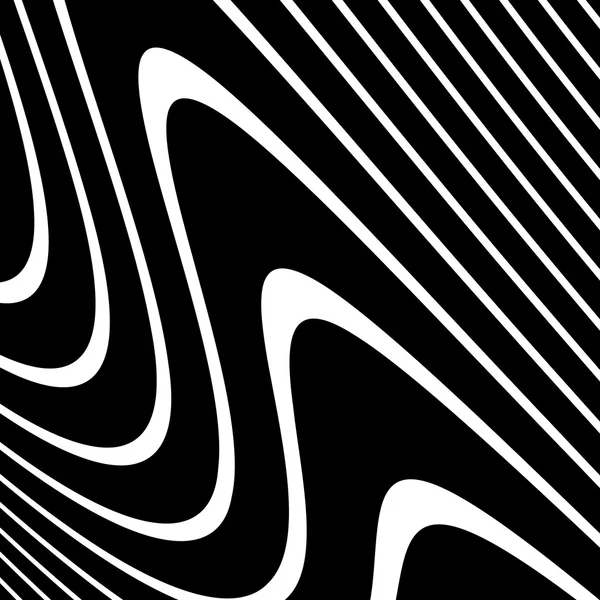 Verzerrte, verzerrte Linien geometrisches Muster. — Stockvektor