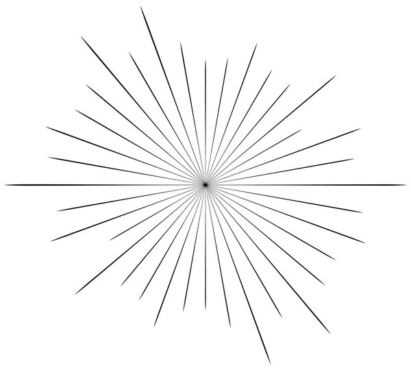 Circular radial, radiating lines element 