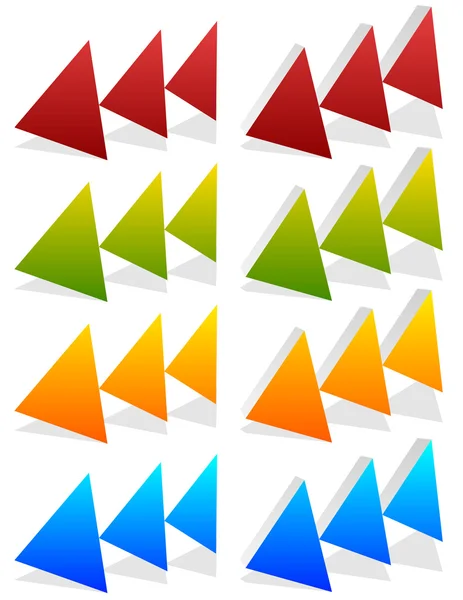 Triple arrows icons set — Stock Vector