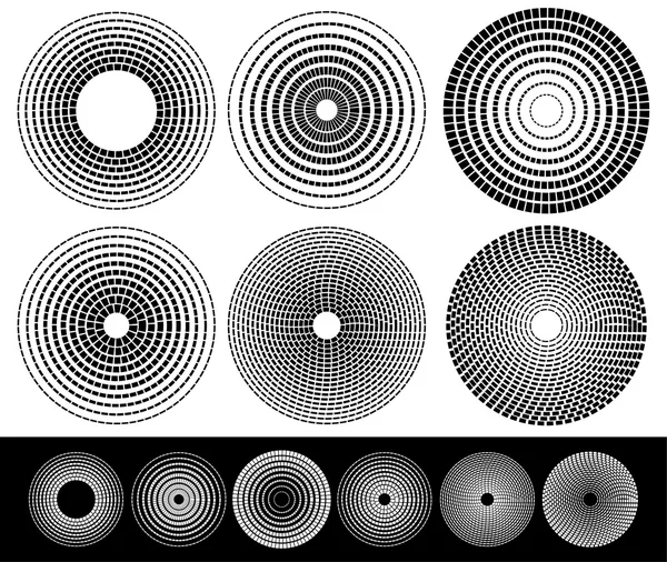 Ensemble d'éléments de cercle concentrique — Image vectorielle