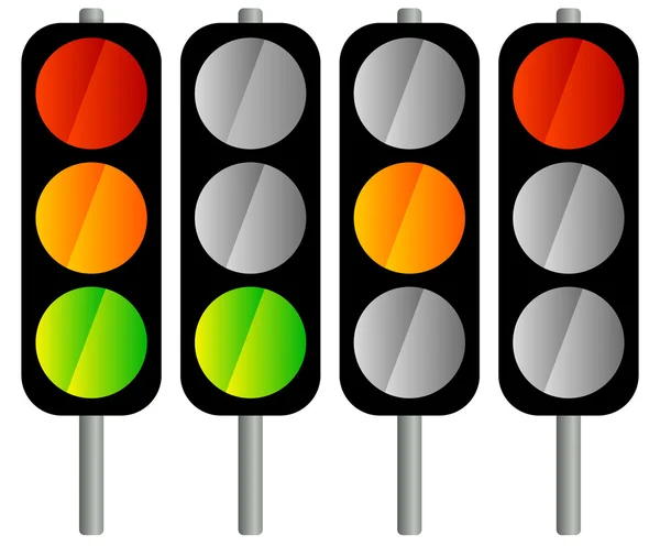 Semáforo. conjunto de iconos del semáforo — Vector de stock