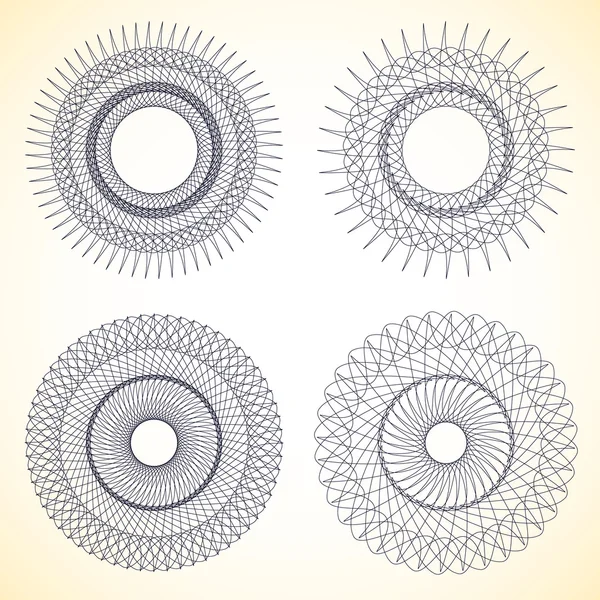 Set of geometric circle elements — Stock Vector