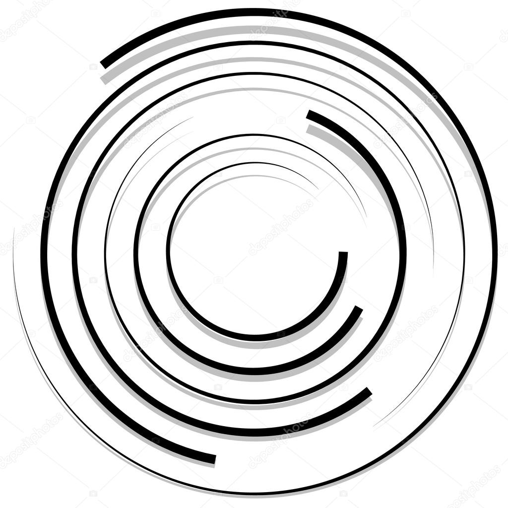 Circular spiral, swirl element