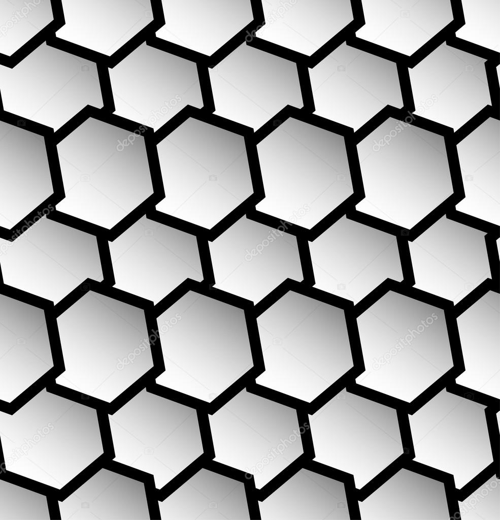  hexagons abstract pattern