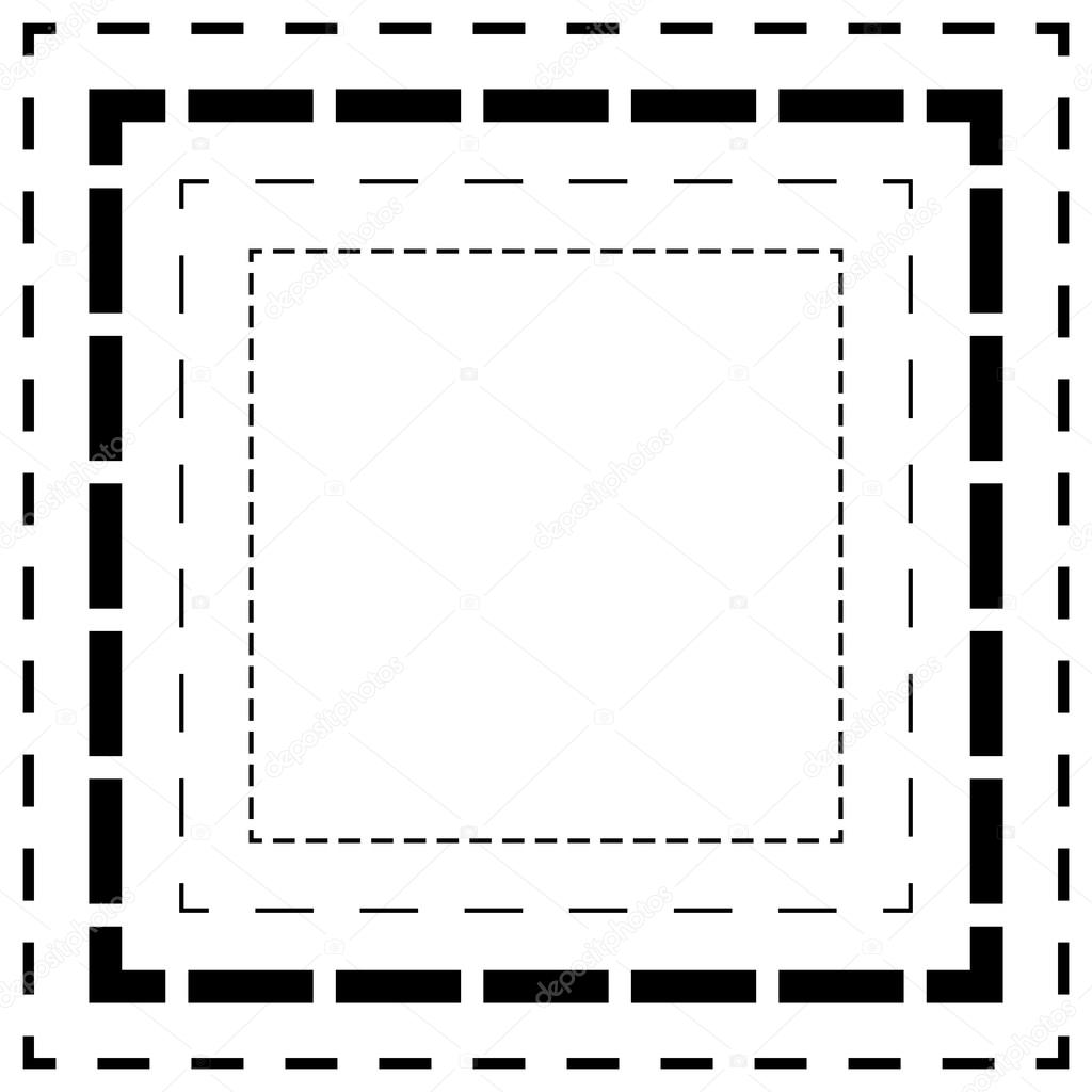 Dashed line squares frame