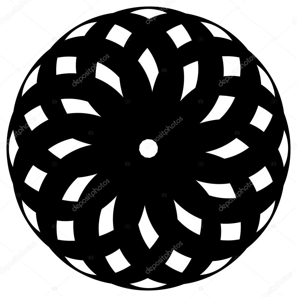 Circular geometric decorative pattern. 