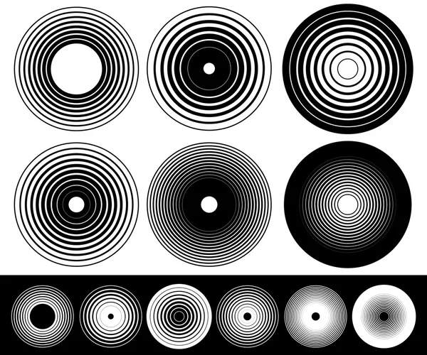 Koncentrisk cirkel element set — Stock vektor