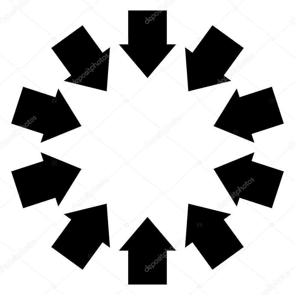 arrows in circle pointing inwards