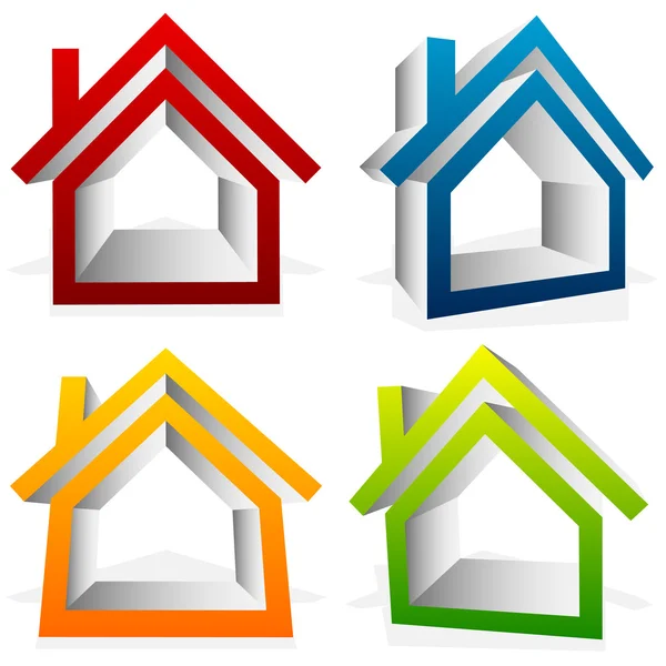 Casa, conjunto de ícones imobiliários — Vetor de Stock