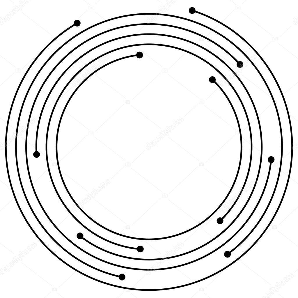 concentric circles with dots element. 