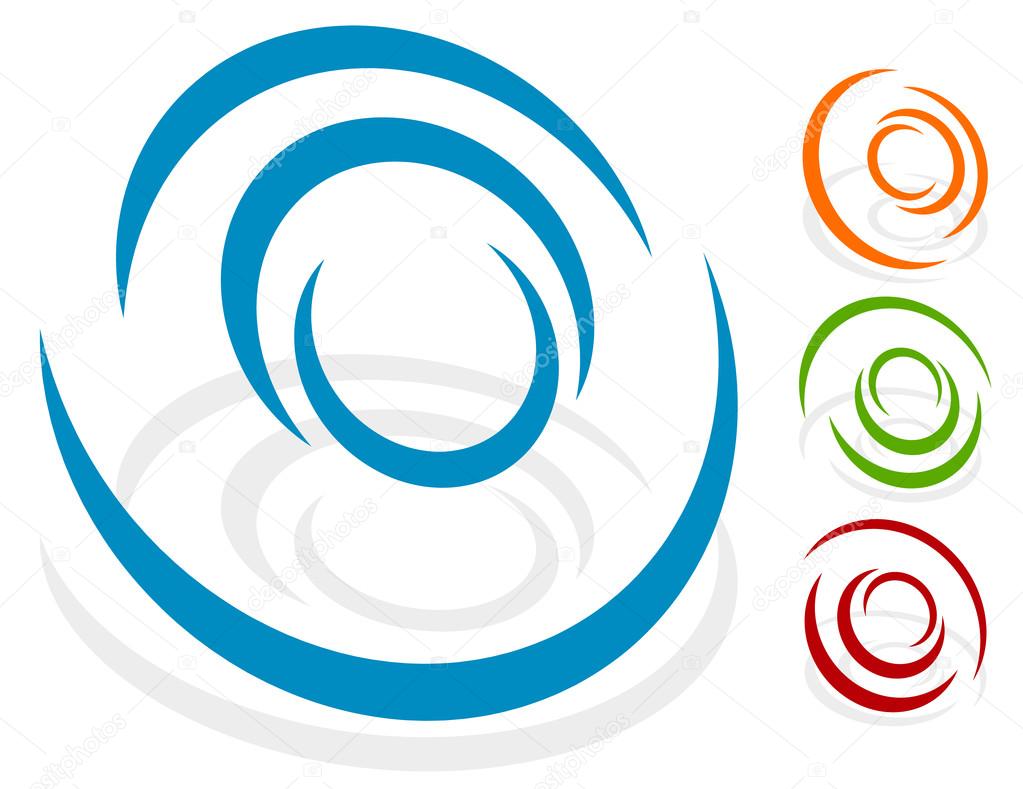Circular design element, logo shape set. vector illustration