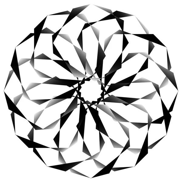 Radial, spirally geometric decorative element — Stock Vector