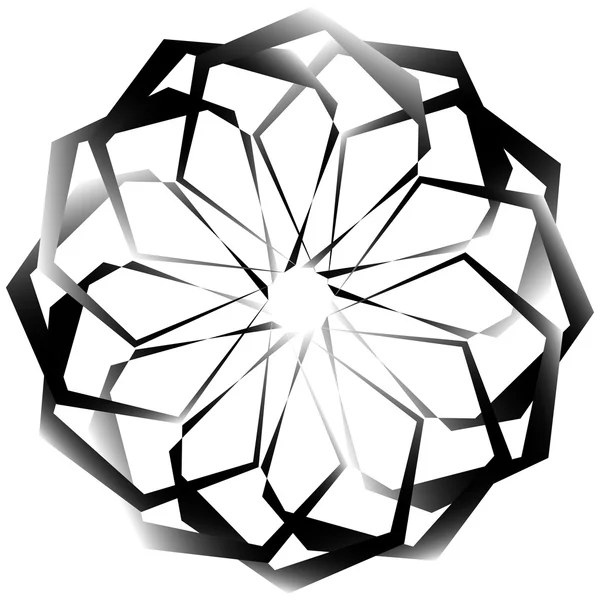 Radiell, spiral geometriska dekorativa element — Stock vektor