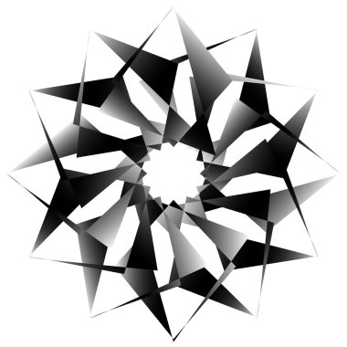 Radyal, sarmal geometrik dekoratif öğe  