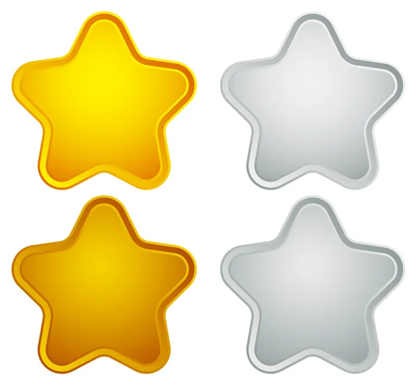 Gold, Silber, Bronze, Platinsterne — Stockvektor