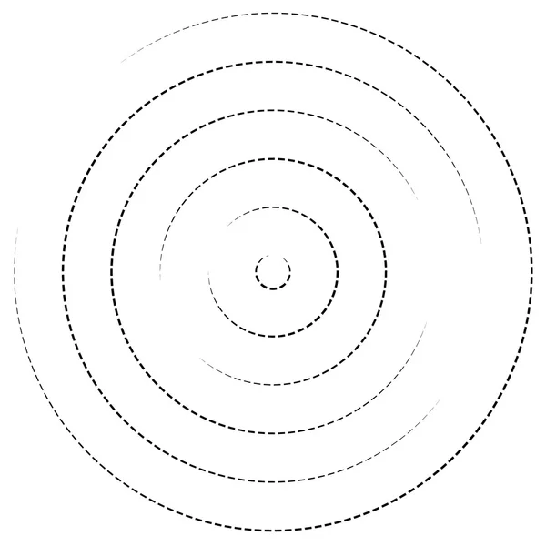 Concentric circles spiral element — Stock Vector