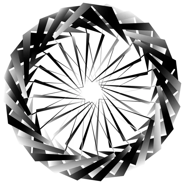 Radiaal, spiraal geometrische decoratief element — Stockvector