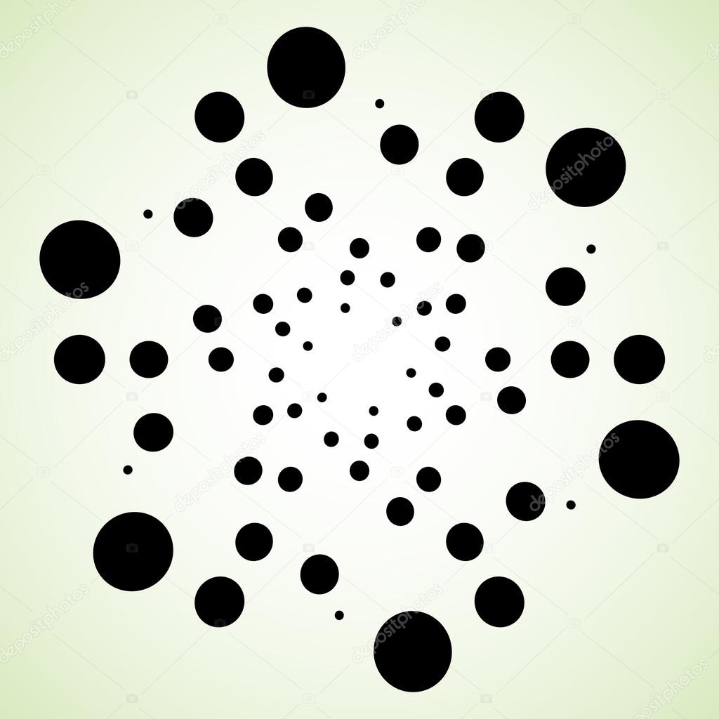 Dotted, circles abstract monochrome background