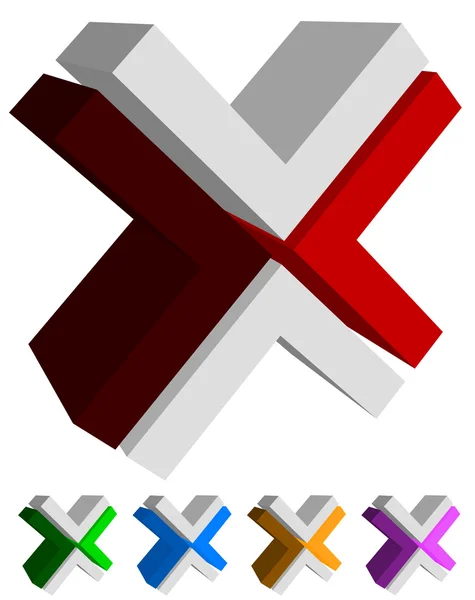 X, ikony, logo, kształt — Wektor stockowy