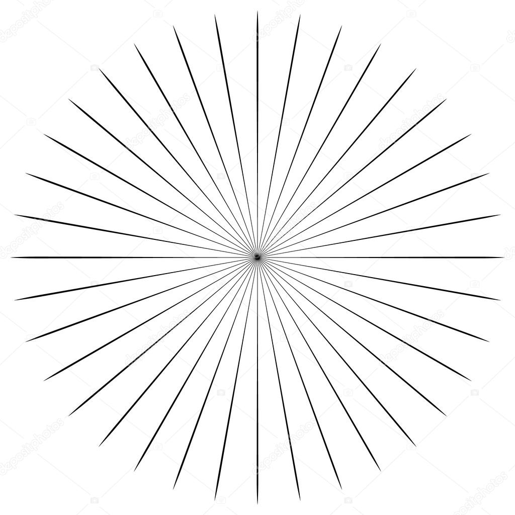 radial, radiating lines element. 