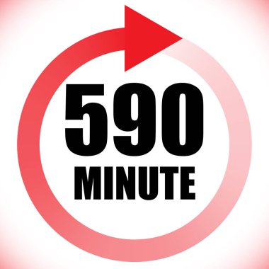 Numaralar, rakamlar, çevirme illüstrasyonu. Zaman, süre ve zaman kavramı simgesi. Geri dönüş zamanı (TAT) simgesi. Geri sayım, geri sayım vektörü