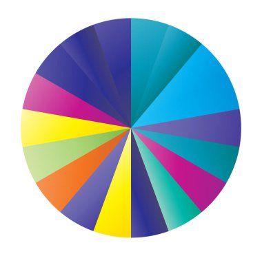 Pasta grafiği, turta grafiği, diyagram segmentli çember (ler) 2 'den 20' ye kadar bölümler, parçalar ve parçalar
