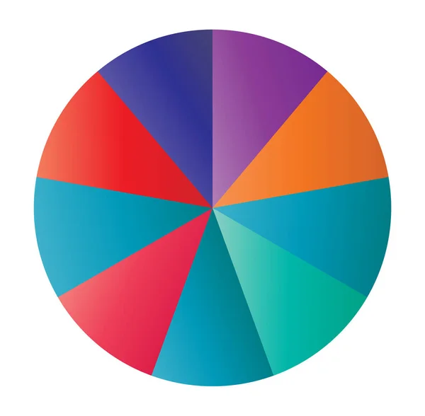 Diagrama Pastel Gráfico Circular Diagrama Círculo Segmentado Porciones Piezas Piezas — Vector de stock