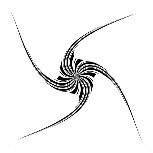 ツイスト スパイラル 渦巻きとツイル薄いオプアートの要素 抽象的な回転形状 らせん設計要素 — ストックベクタ