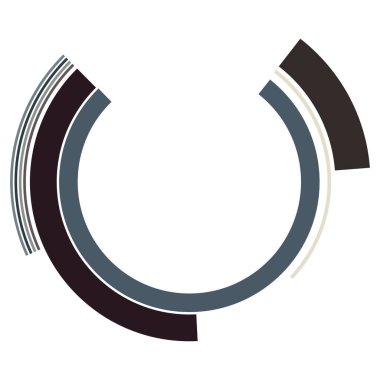 Siber-siber punk, bilim-kurgu geometrik daireler, halkalar. Yüksek teknoloji HUD elementleri. Eşmerkezli, tekno için döner daireler, teknoloji teması. Dairesel, yuvarlak tasarım elementleri