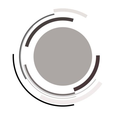 Siber-siber punk, bilim-kurgu geometrik daireler, halkalar. Yüksek teknoloji HUD elementleri. Eşmerkezli, tekno için döner daireler, teknoloji teması. Dairesel, yuvarlak tasarım elementleri