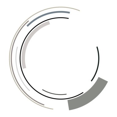 Siber-siber punk, bilim-kurgu geometrik daireler, halkalar. Yüksek teknoloji HUD elementleri. Eşmerkezli, tekno için döner daireler, teknoloji teması. Dairesel, yuvarlak tasarım elementleri