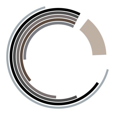 Siber-siber punk, bilim-kurgu geometrik daireler, halkalar. Yüksek teknoloji HUD elementleri. Eşmerkezli, tekno için döner daireler, teknoloji teması. Dairesel, yuvarlak tasarım elementleri