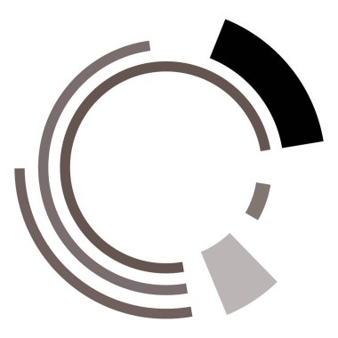 Siber-siber punk, bilim-kurgu geometrik daireler, halkalar. Yüksek teknoloji HUD elementleri. Eşmerkezli, tekno için döner daireler, teknoloji teması. Dairesel, yuvarlak tasarım elementleri