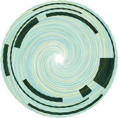Soyut sarmal, girdap, dönme vektörü örtüşüyor. Volute, helix, koklear vertigo dairesel, geometrik çizim. Soyut çember