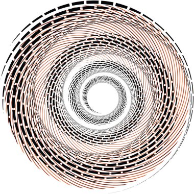 Soyut sarmal, girdap, dönme vektörü örtüşüyor. Volute, helix, koklear vertigo dairesel, geometrik çizim. Soyut çember