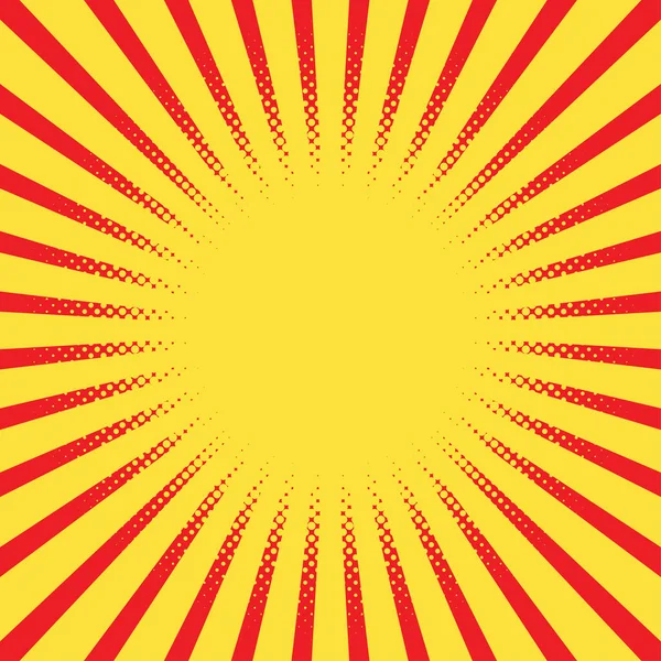 Pop Art Radiale Lijnen Starburst Sunburst Stralen Convergerende Strepen Vector — Stockvector