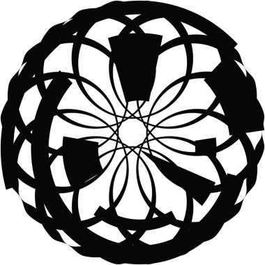 Soyut sarmal, girdap, dönme vektörü örtüşüyor. Volute, helix, koklear vertigo dairesel, geometrik çizim. Soyut çember