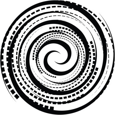 Soyut sarmal, girdap, dönme vektörü örtüşüyor. Volute, helix, koklear vertigo dairesel, geometrik çizim. Soyut çember