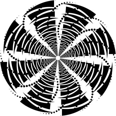 Soyut sarmal, girdap, dönme vektörü örtüşüyor. Volute, helix, koklear vertigo dairesel, geometrik çizim. Soyut çember