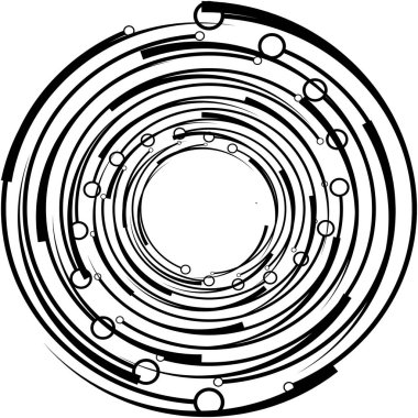 Soyut sarmal, girdap, dönme vektörü örtüşüyor. Volute, helix, koklear vertigo dairesel, geometrik çizim. Soyut çember
