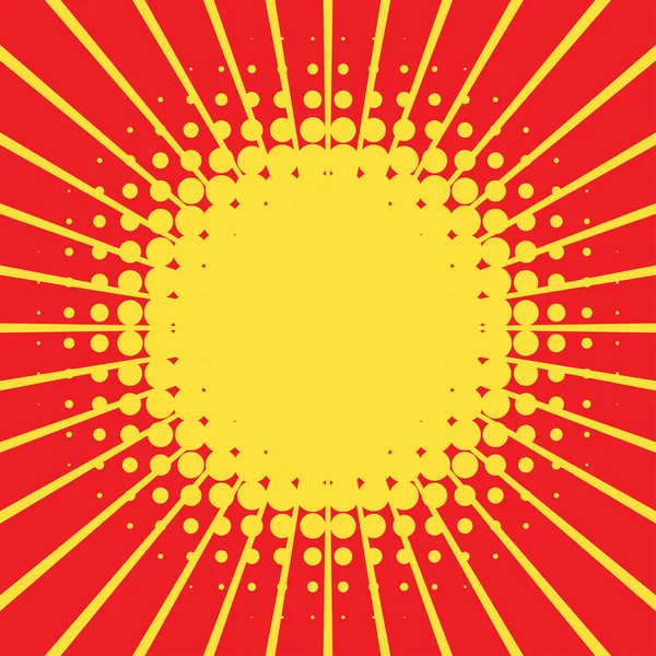 Pop Art Líneas Radiales Starburst Sunburst Irradiando Rayas Convergentes Vector — Vector de stock