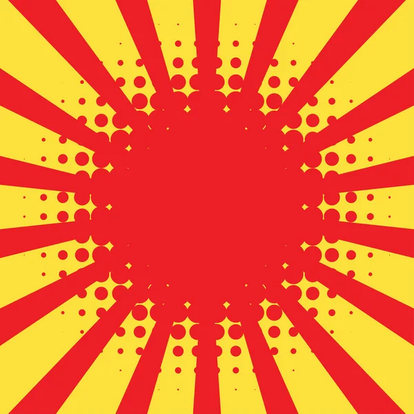 Pop Art Líneas Radiales Starburst Sunburst Irradiando Rayas Convergentes Vector — Vector de stock