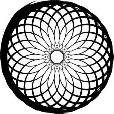 Soyut sarmal, girdap, dönme vektörü örtüşüyor. Volute, helix, koklear vertigo dairesel, geometrik çizim. Soyut çember