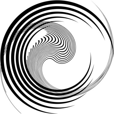 Soyut sarmal, girdap, dönme vektörü örtüşüyor. Volute, helix, koklear vertigo dairesel, geometrik çizim. Soyut çember