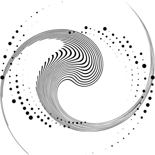 Abstracte Spiraal Draaikolk Wervelvector Voluut Helix Cochleaire Vertigo Cirkelvormig Geometrische — Stockvector