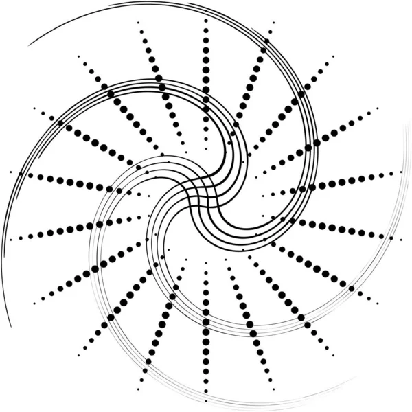 Abstracte Spiraal Draaikolk Wervelvector Voluut Helix Cochleaire Vertigo Cirkelvormig Geometrische — Stockvector